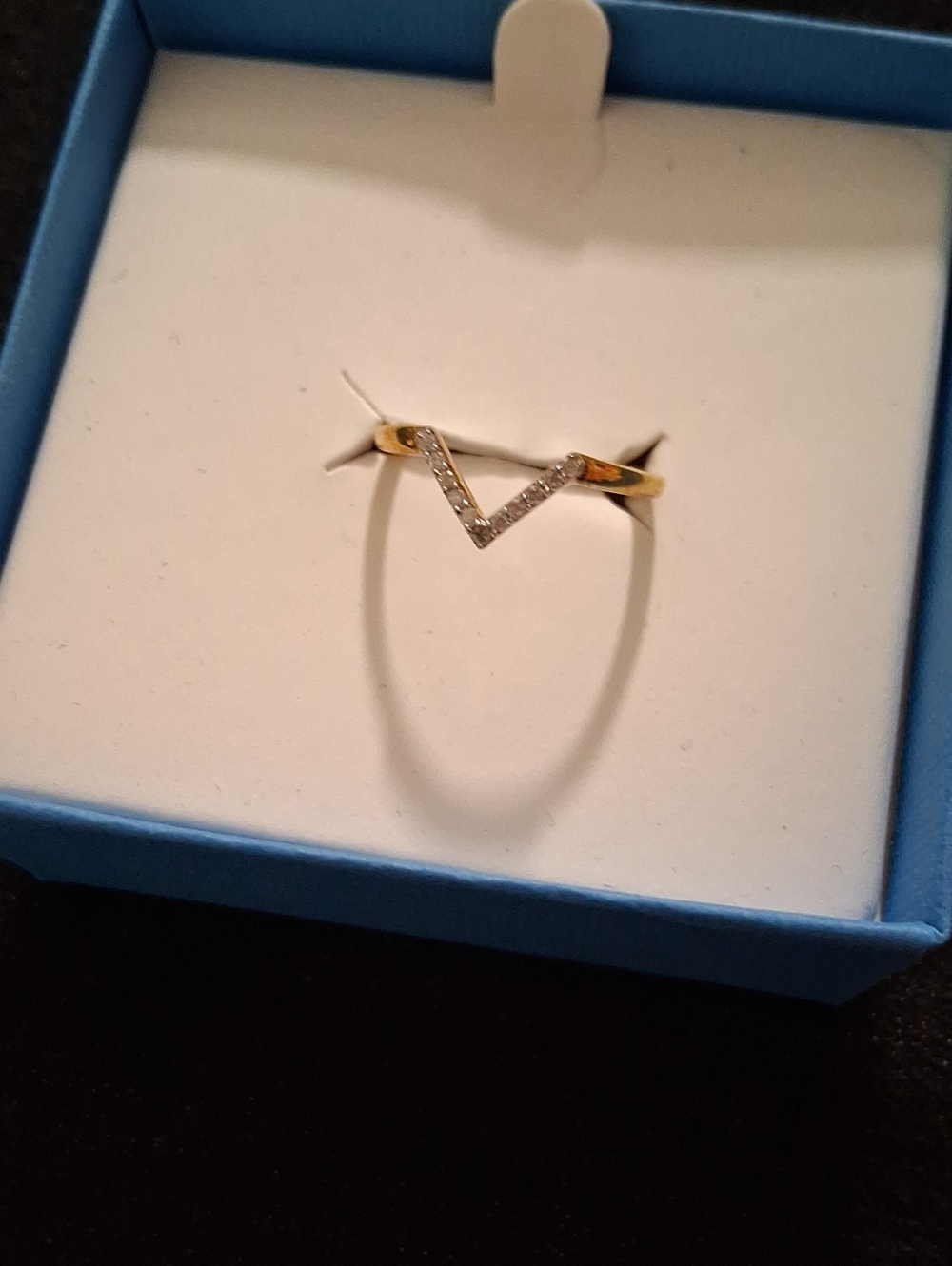 Chevron Pave Diamond Ring NWT Size 7